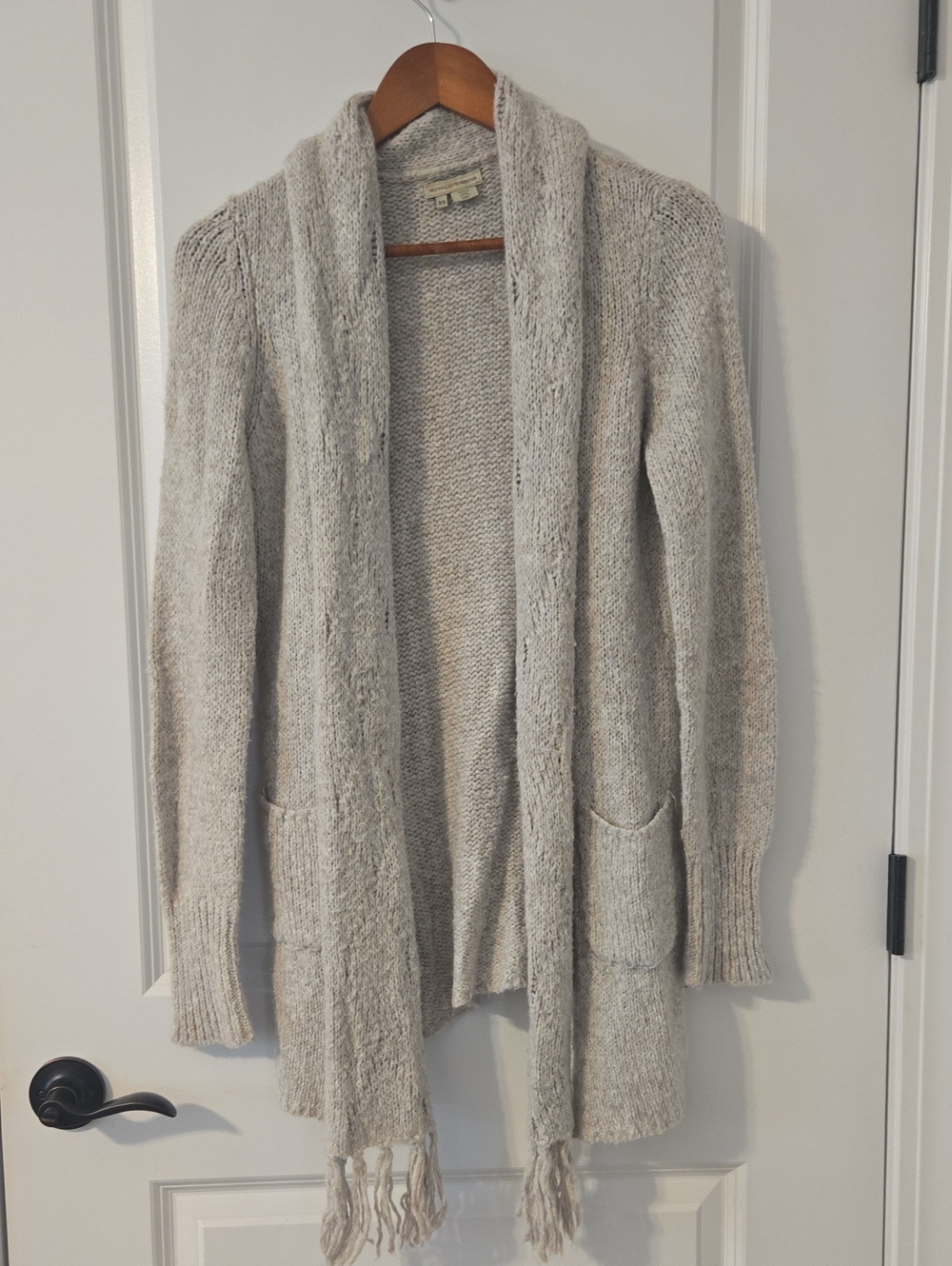 Royal Robbins Open-Front Fringe Cardigan - Light Cream